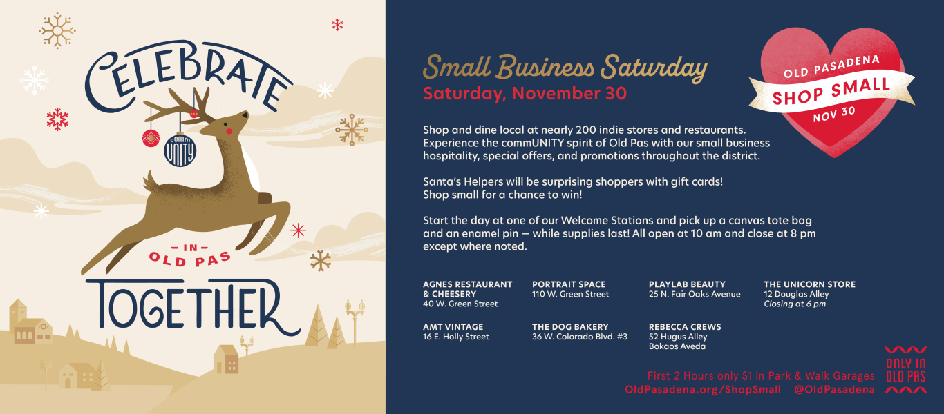 Old Pasadena Small Business Saturday NOV 30  Celebrate Together